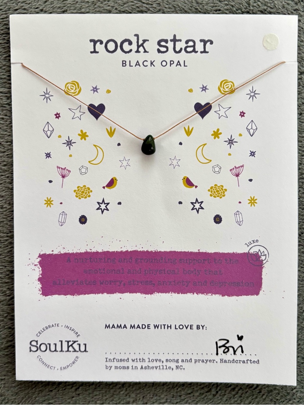 SoulKu Black Opal Rock Star Necklace